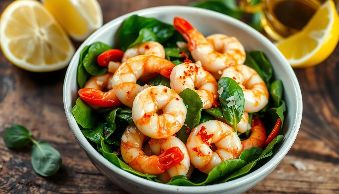 spinach and shrimp dish