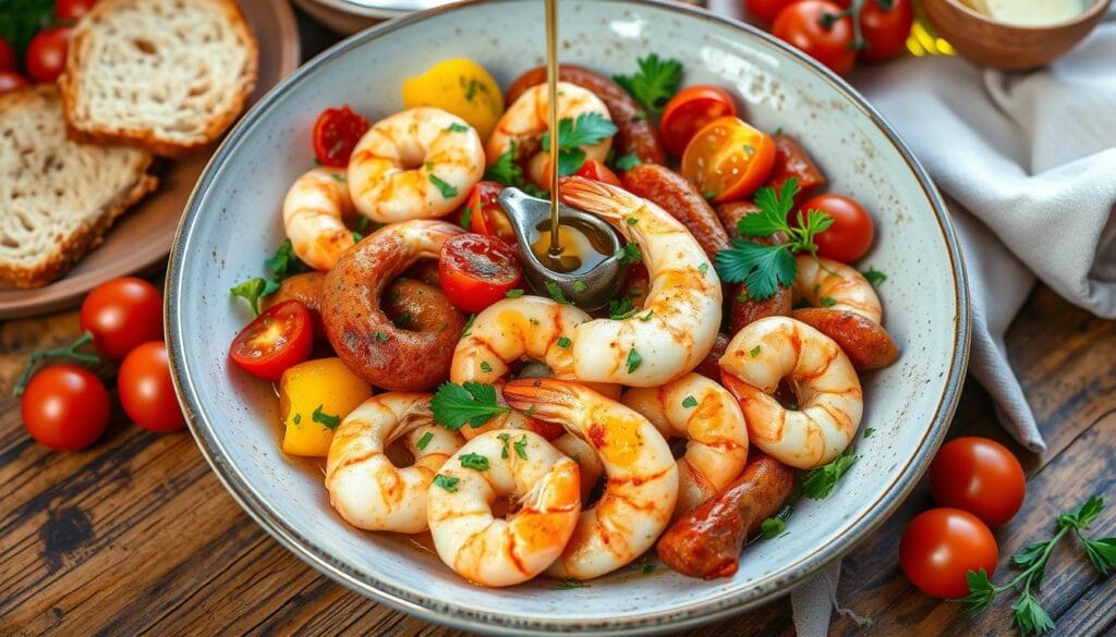 Mediterranean shrimp and sausage dish