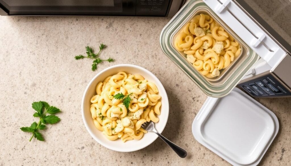 Storing and reheating Boursin pasta