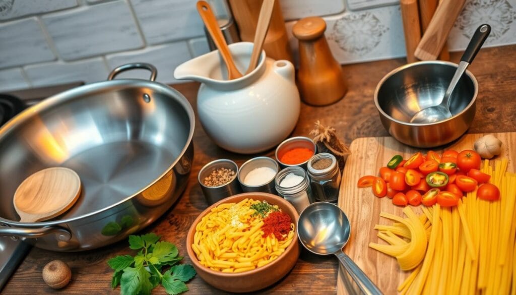 cooking tools for cajun pasta