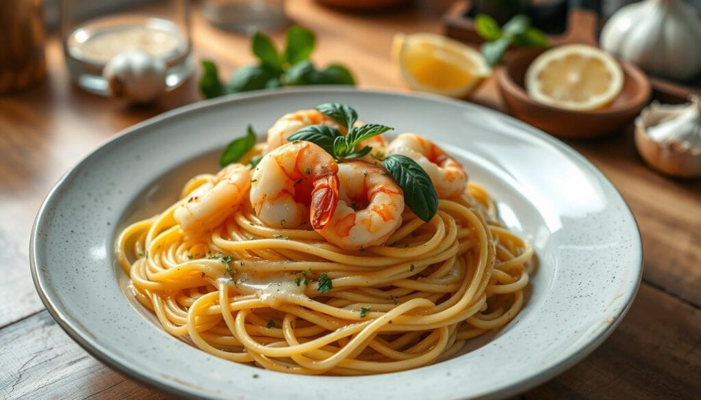 herbed shrimp linguine