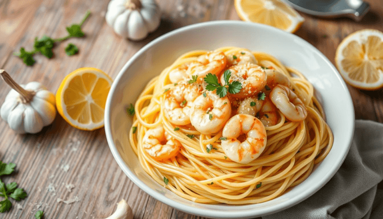 garlic butter shrimp pasta