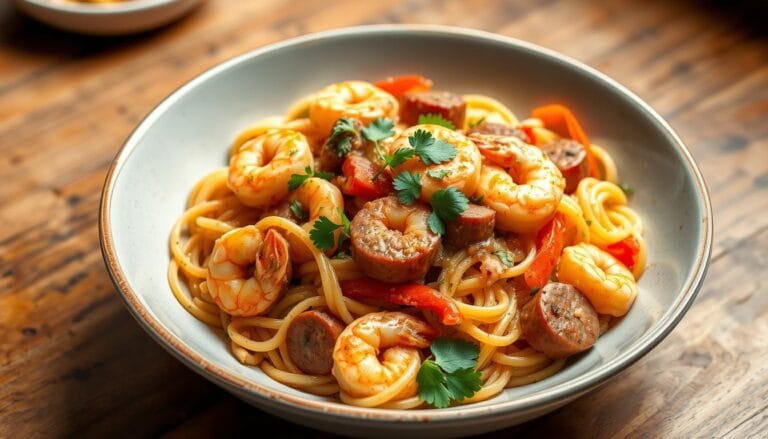 cajun shrimp and sausage pasta