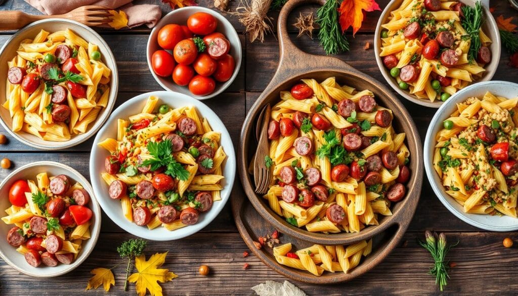 seasonal kielbasa and pasta variations