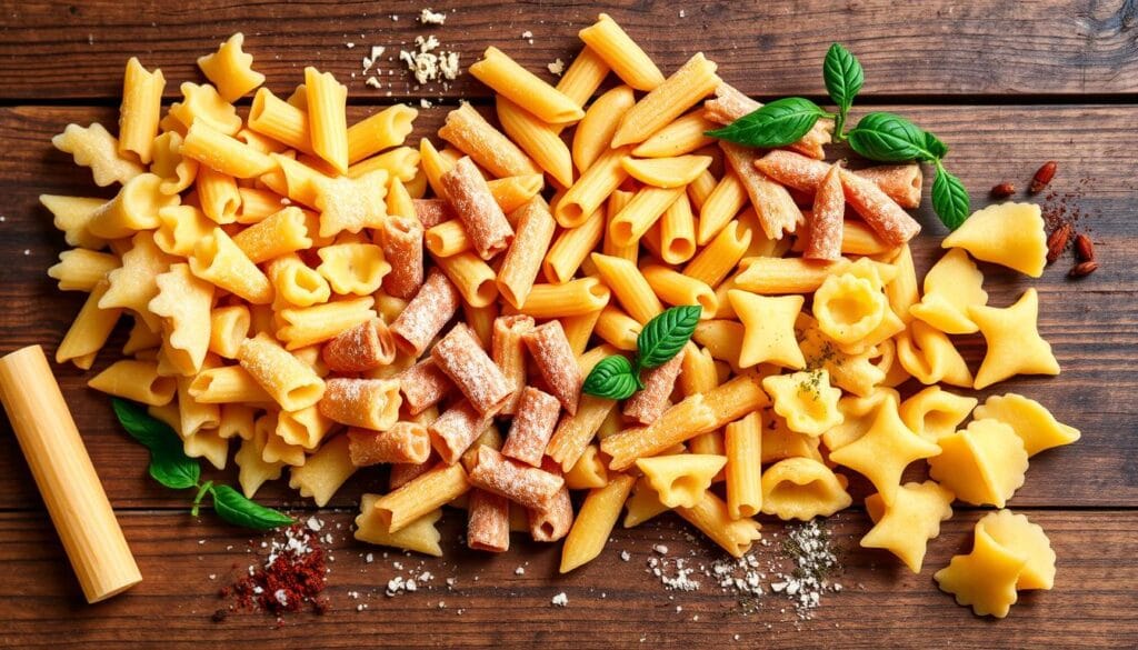 various pasta shapes